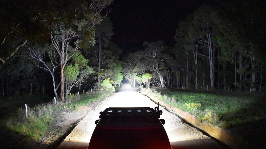 Lightforce Viper light bar beam shot at night