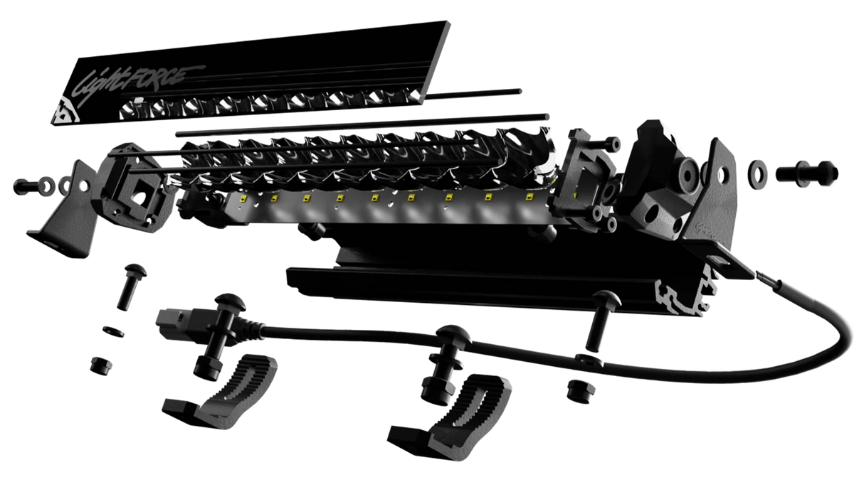 Lightforce Viper single row light bar exploded view